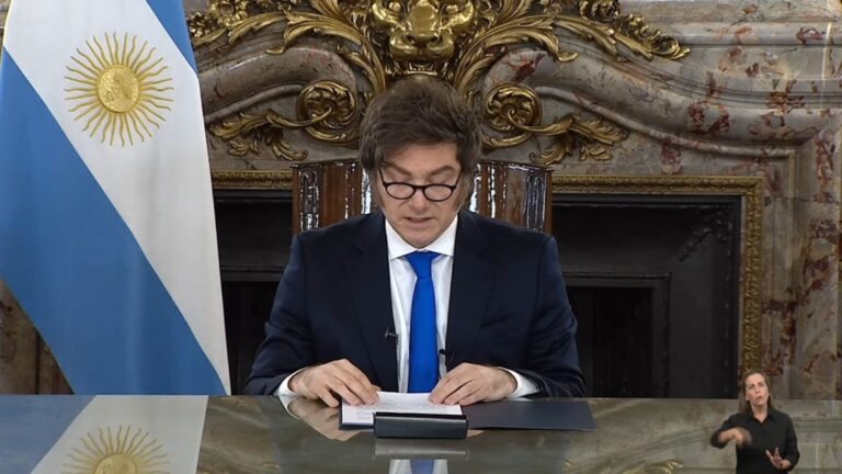 Las principales frases de la cadena nacional de Javier Milei