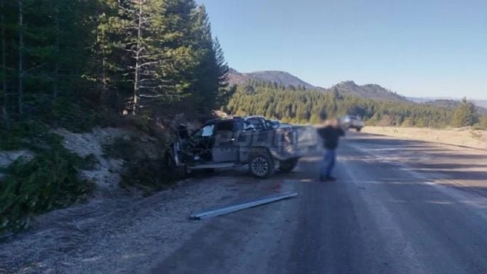 Camioneta volcada en la Ruta 13 cerca de Villa Pehuenia